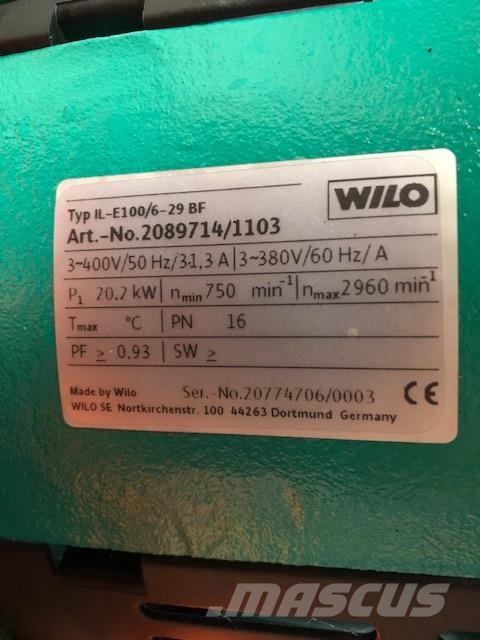  Wilo IL-E100/6-29BF Pumpe Bombas de agua
