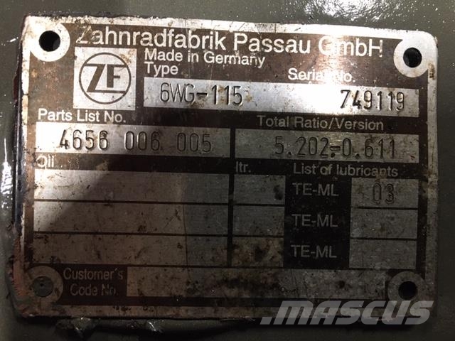 ZF 6WG-115 transmission ex. Hydrema 926C Przekładnie i skrzynie biegów