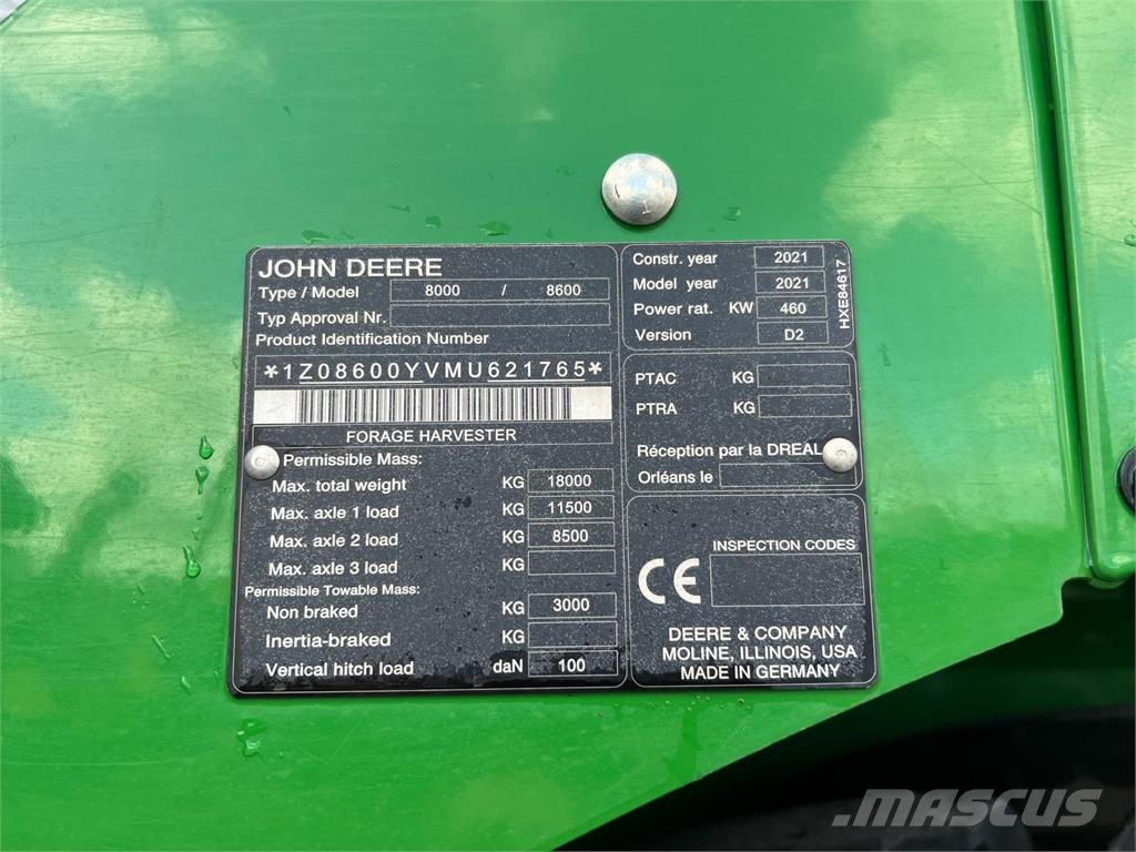 John Deere 8600 Kombajni za stočnu hranu