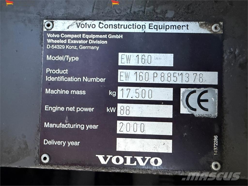 Volvo EW160 Schnellwechsler 2xLöffel Straßenzulassung Bagri na kolesih