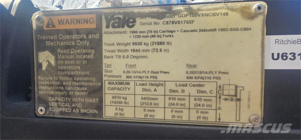 Yale GDP155VX Diesel forklifts