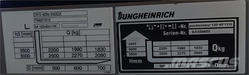 Jungheinrich DFG 425s 5.5m/ 4v/ 4371mh Dīzeļa autoiekrāvēji