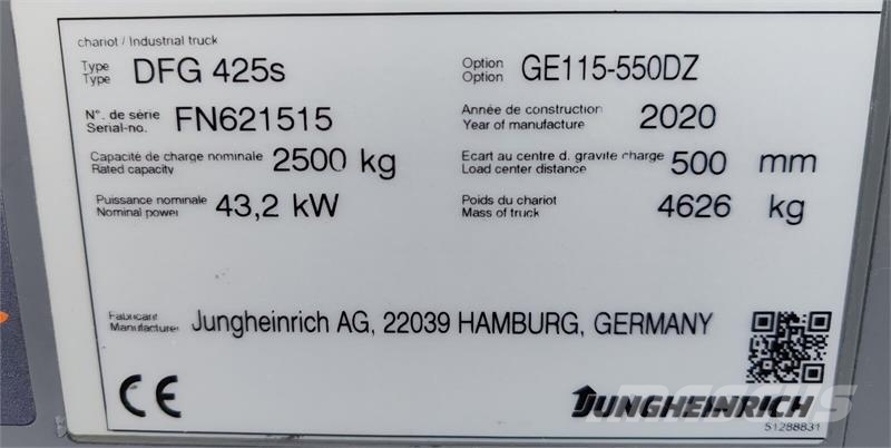 Jungheinrich DFG 425s Diesel heftrucks