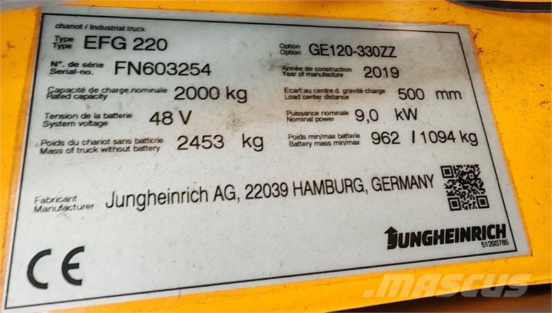 Jungheinrich EFG 220 4v/ 3760mh/ 2019y Akumulátorové vozíky