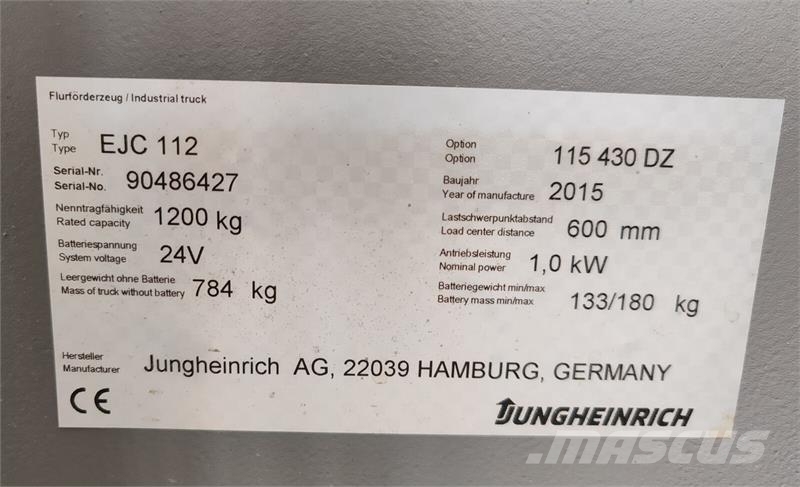 Jungheinrich EJC 112 4.3m/ batt2020 Montacargas - otros