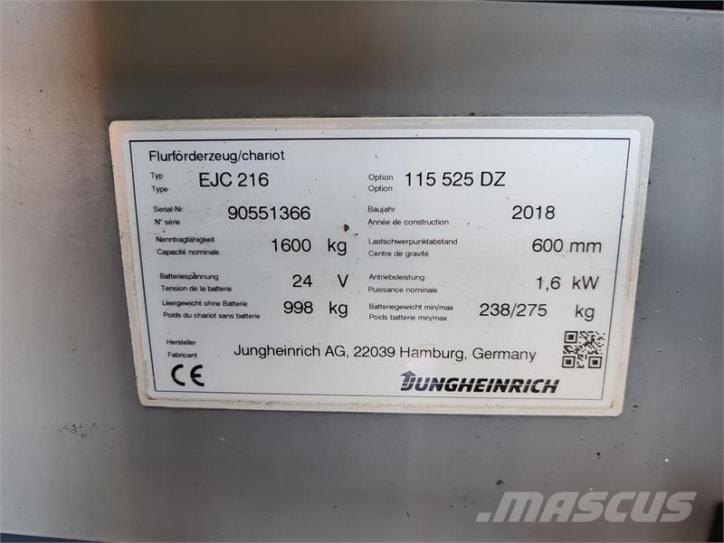 Jungheinrich EJC 216 5.25m / batt 2021 Hand stapelaars