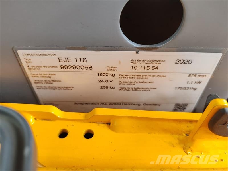 Jungheinrich EJE 116 1.6t/ 719h/ 250ah Wózki widłowe unoszące