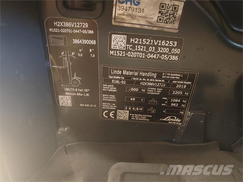 Linde E16L-02 Elektriske trucker