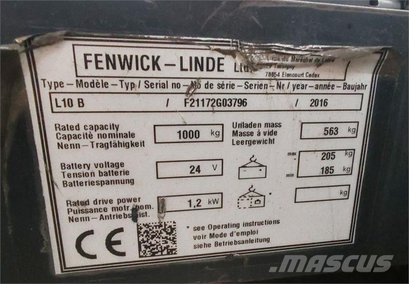 Linde L10 bad battery Ručni paletni viljuškari