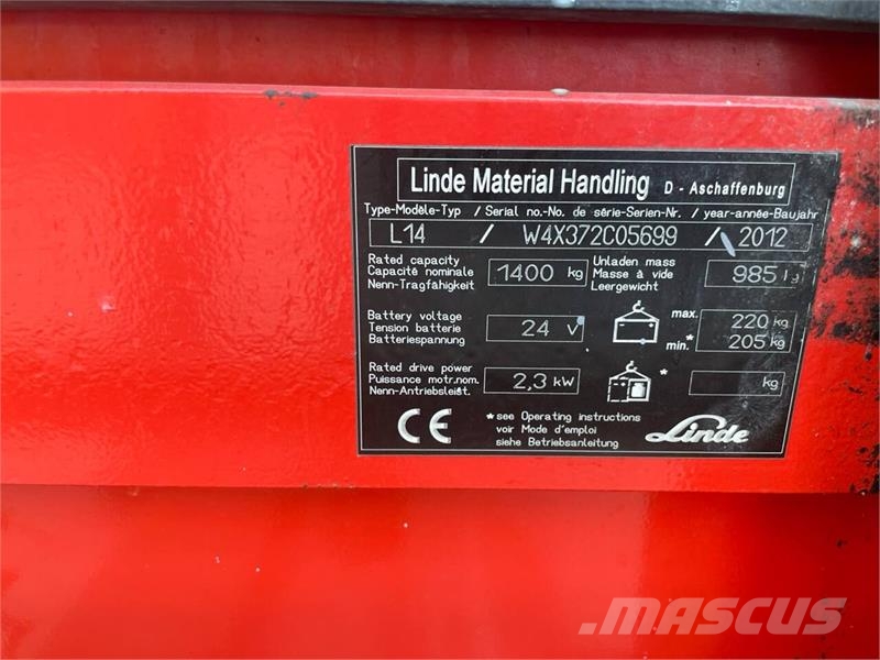 Linde L14 /scales/ 2012y/ 3.4m Περονοφόρα ανυψωτικά κλαρκ - άλλα