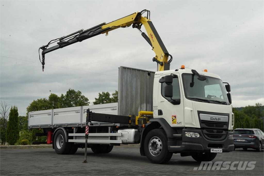 DAF LF 260 / 4X2 / SKRZYNIOWY - 7.30 + HDS HYVA HC 153 Ciężarówki typu Platforma / Skrzynia