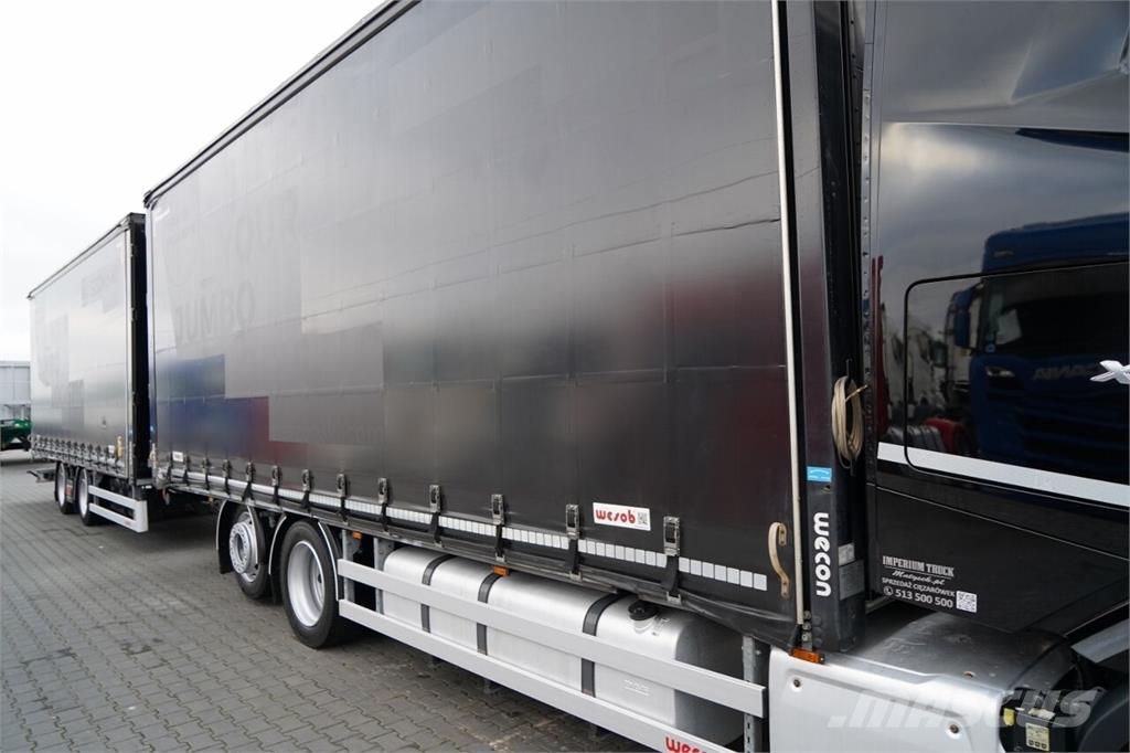 DAF XG 480 / ZESTAW TANDEM / 120 M3 / PRZEJAZDOWY / OŚ Zaplachtované vozy