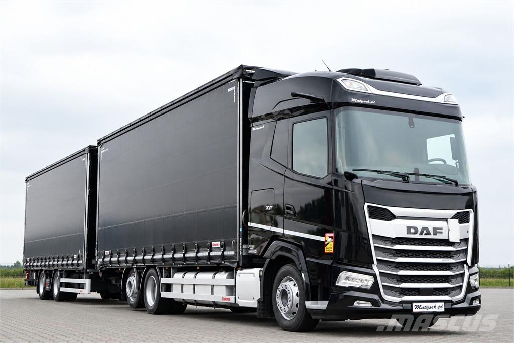 DAF XG 480 / ZESTAW TANDEM / 120 M3 / PRZEJAZDOWY / OŚ Zaplachtované vozy