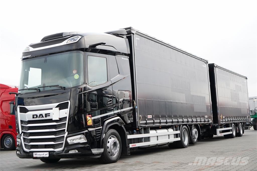 DAF XG 480 / ZESTAW TANDEM / 120 M3 / PRZEJAZDOWY / OŚ Zaplachtované vozy