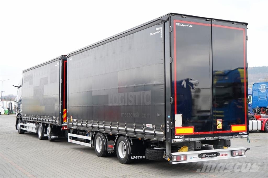 DAF XG 480 / ZESTAW TANDEM / 120 M3 / PRZEJAZDOWY / OŚ Zaplachtované vozy