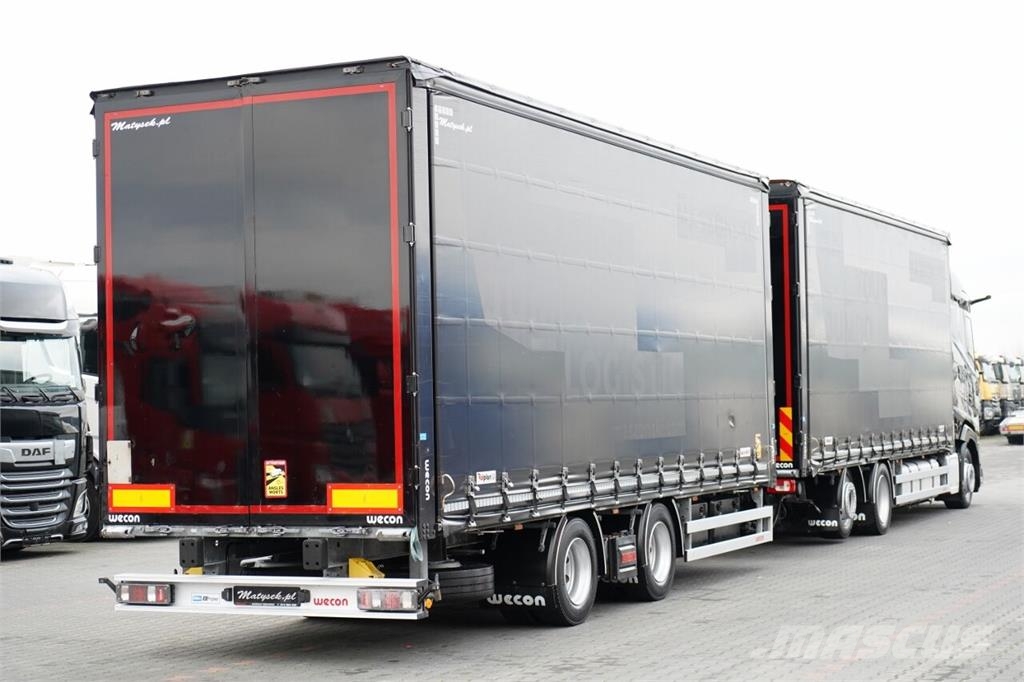 DAF XG 480 / ZESTAW TANDEM / 120 M3 / PRZEJAZDOWY / OŚ Zaplachtované vozy