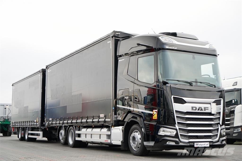 DAF XG 480 / ZESTAW TANDEM / 120 M3 / PRZEJAZDOWY / OŚ Zaplachtované vozy