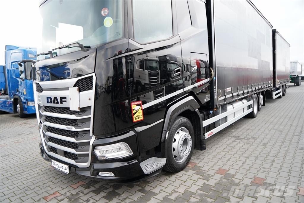 DAF XG 480 / ZESTAW TANDEM / 120 M3 / PRZEJAZDOWY / OŚ Zaplachtované vozy