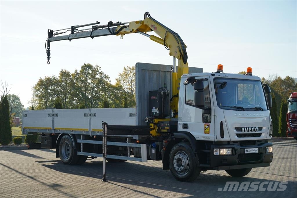 Iveco EUROCARGO 180E25 / BURTOWA - 7,3 M / HDS HYVA CRAN Грузовики-платформы/боковая разгрузка