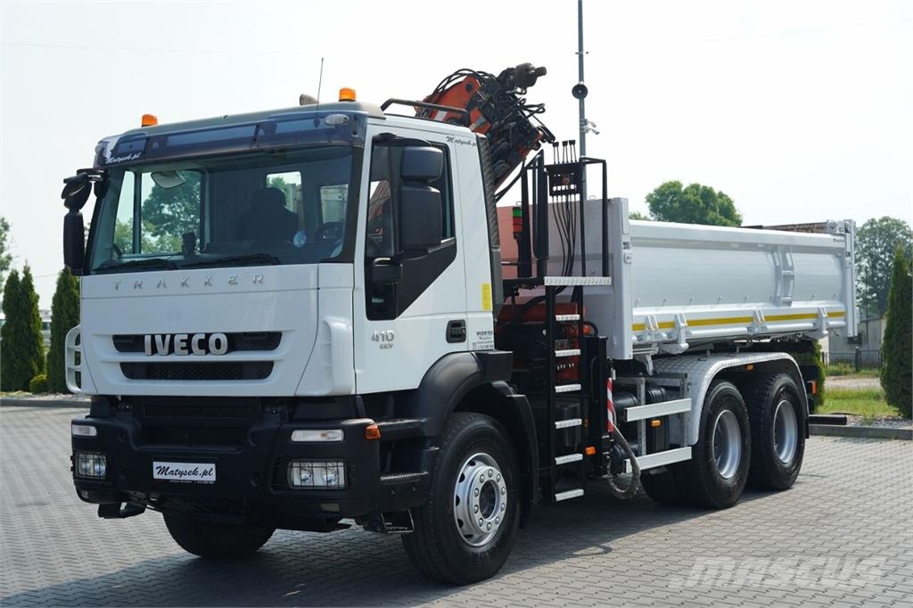 Iveco TRAKKER 410 / 6X4 / 2 STR. WYWROTKA + HDS ATLAS 12 Bañeras basculantes usadas