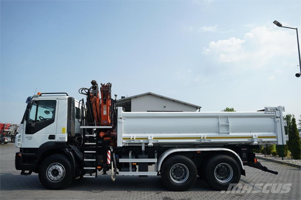 Iveco TRAKKER 410 / 6X4 / 2 STR. WYWROTKA + HDS ATLAS 12 Bañeras basculantes usadas