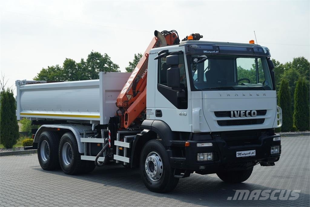 Iveco TRAKKER 410 / 6X4 / 2 STR. WYWROTKA + HDS ATLAS 12 Bañeras basculantes usadas