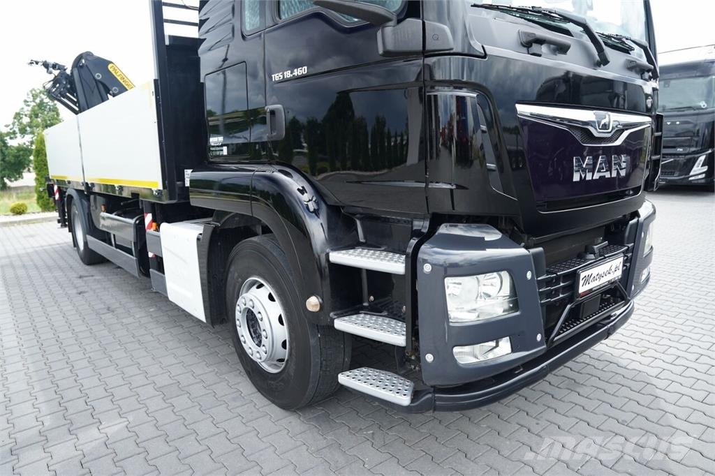 MAN TGS 18.460 / 4X2 / BURTOWA / HDS PALFINGER PK 2300 شاحنات مسطحة/مفصلية الجوانب