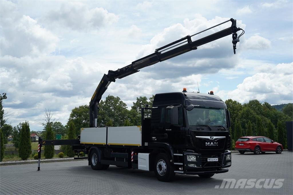 MAN TGS 18.460 / 4X2 / BURTOWA / HDS PALFINGER PK 2300 شاحنات مسطحة/مفصلية الجوانب