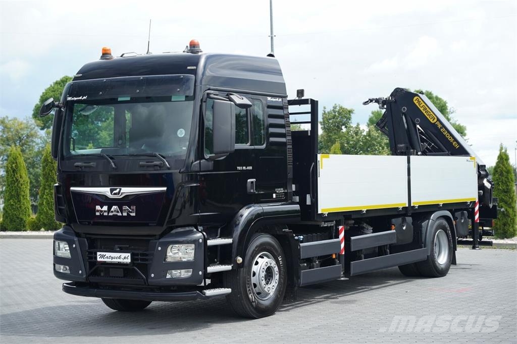 MAN TGS 18.460 / 4X2 / BURTOWA / HDS PALFINGER PK 2300 شاحنات مسطحة/مفصلية الجوانب