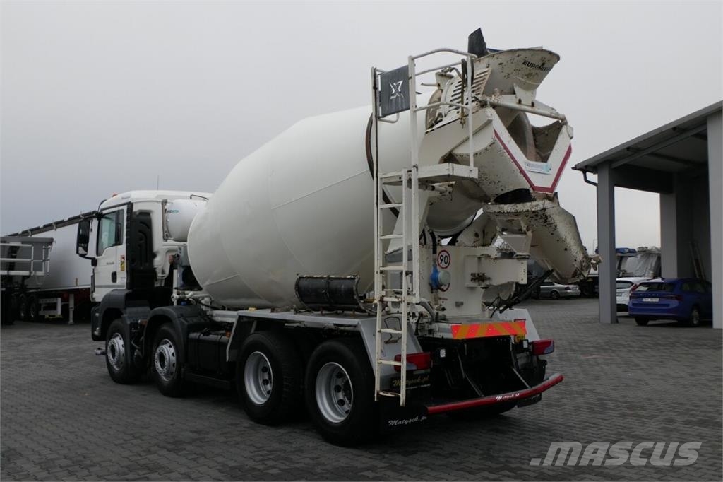 MAN TGS 32.420 / 8x4 / BETONOMIESZARKA / GRUSZKA 9 M3 Betonkeverők/Betonpumpák