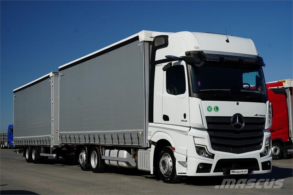 Mercedes-Benz ACTROS 2545 / ZESTAW TANDEM 120 M3 / PRZEJAZDOWY / Φορτηγά Καρότσα - Κουρτίνα
