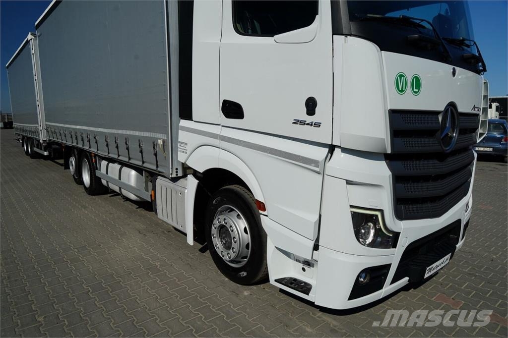 Mercedes-Benz ACTROS 2545 / ZESTAW TANDEM 120 M3 / PRZEJAZDOWY / Φορτηγά Καρότσα - Κουρτίνα