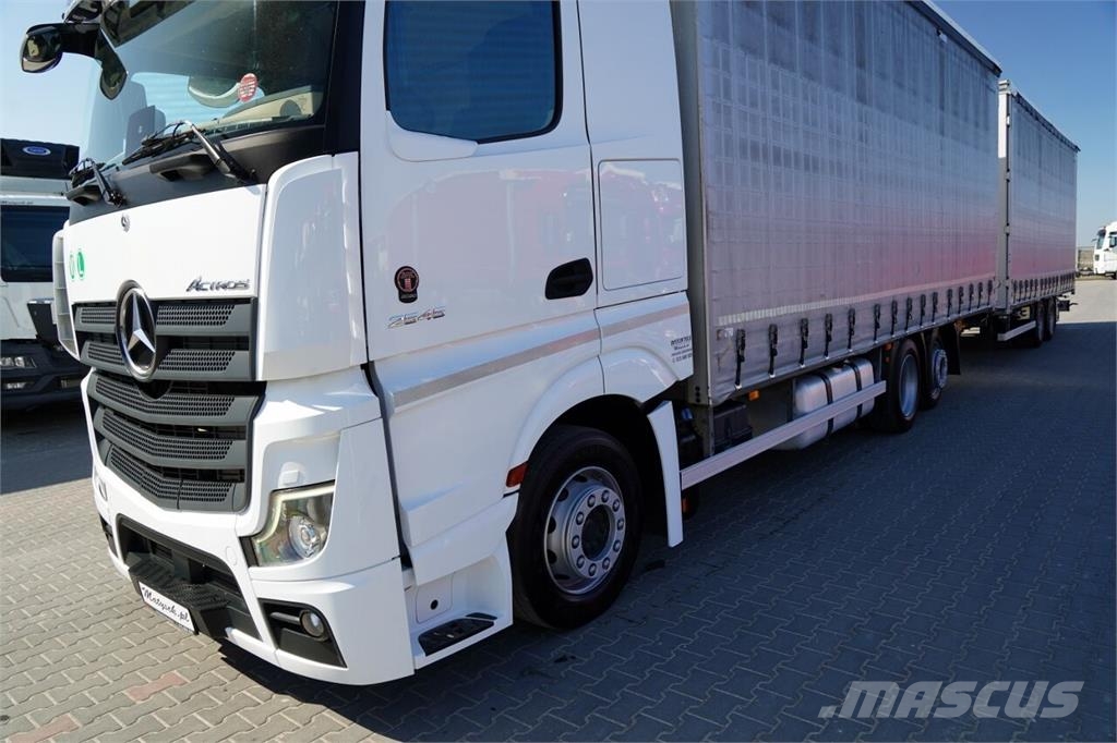 Mercedes-Benz ACTROS 2545 / ZESTAW TANDEM 120 M3 / PRZEJAZDOWY / Φορτηγά Καρότσα - Κουρτίνα