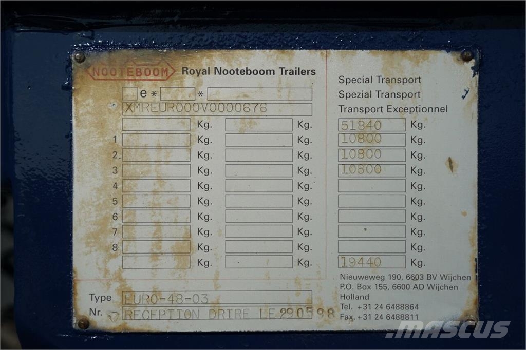 Nooteboom TIEFBET ODPINANA / NISKOPODWOZIE / ROZCIĄGANA Poluprikolice labudice