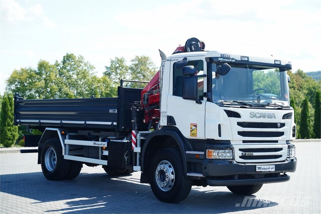 Scania P 280 / 4X2 / WYWROTKA + HDS HMF 635 K2 / STEROWAN Camiones bañeras basculantes o volquetes