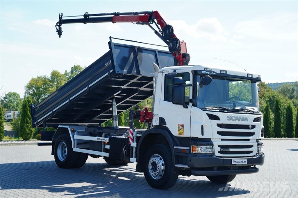 Scania P 280 / 4X2 / WYWROTKA + HDS HMF 635 K2 / STEROWAN Camiones bañeras basculantes o volquetes