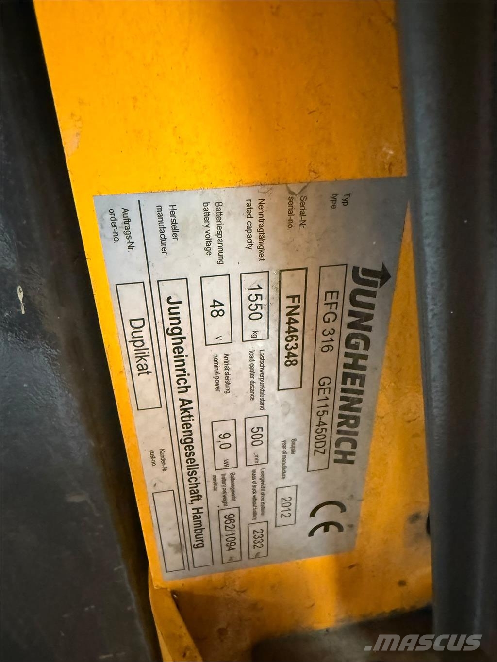 Jungheinrich EFG316 Electric forklifts