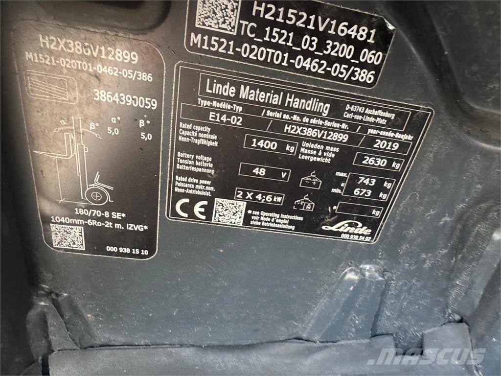 Linde E14-02 Akumulátorové vozíky