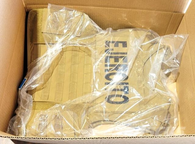 (1) Unused Coyote Police Vest w/ Ballistic Plates Other components