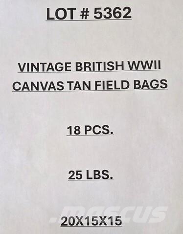 (18) Vintage British WWII Tan Canvas Field Bags Stavebníctvo - ostatné
