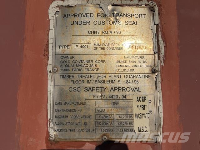 1996 40 ft Standard Storage Container Skladové kontejnery