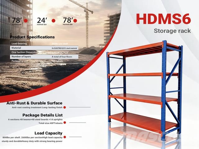 2026 HDMS6 2 ft x 40 ft Heavy Duty Metal Shelving Būvniecība- Citi