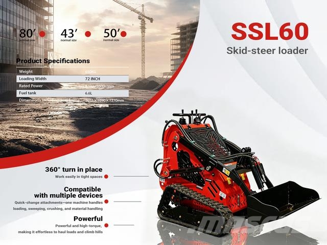  2026 SSL60-RED Mini Compact Track Loader (Unused) لوادر انزلاقية التوجيه
