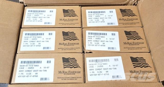 (36) Unused Army Tan Hot Weather Boots Size 8R Гуми
