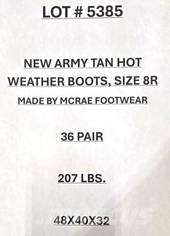  (36) Unused Army Tan Hot Weather Boots Size 8R Tyres, wheels and rims