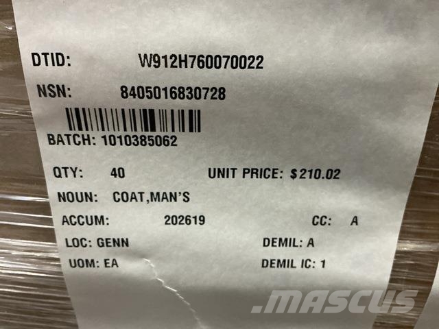 (400) Men's Coats Entreprenør - Andet