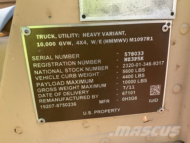 AM General M1097R1 Furgonetas caja abierta