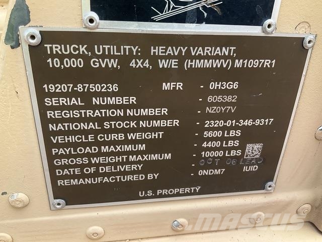 AM General M1097R1 Pickup/Sideaflæsning