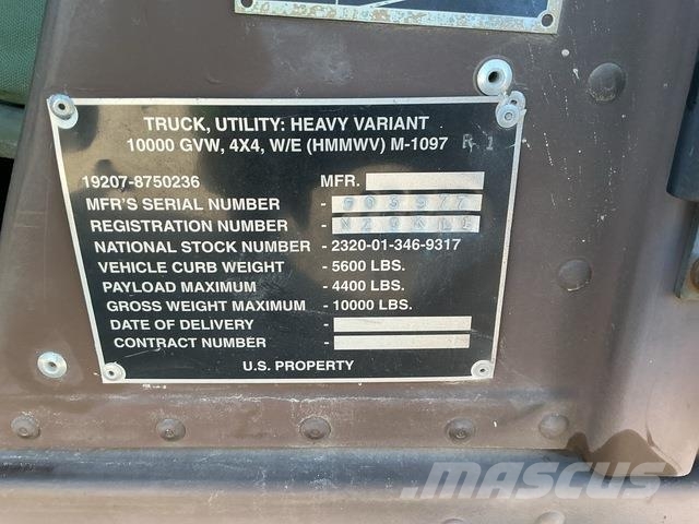 AM General M1097R1 픽업/드롭사이드