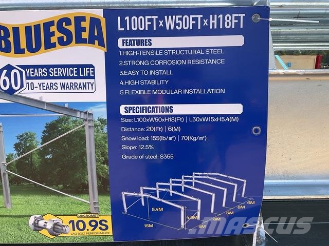 Bluesea 100' x 50' x 18' Stahlrahmenaufbauten